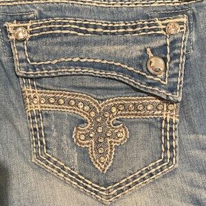 Rock Revival Blue Embroidered Jeans